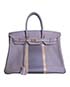Club Birkin 35 Clemence Leather in Etain/Graphite, front view